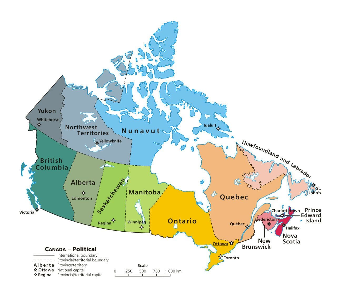 Carte provinces du Canada Zèbre stratégie - Provinces Canada